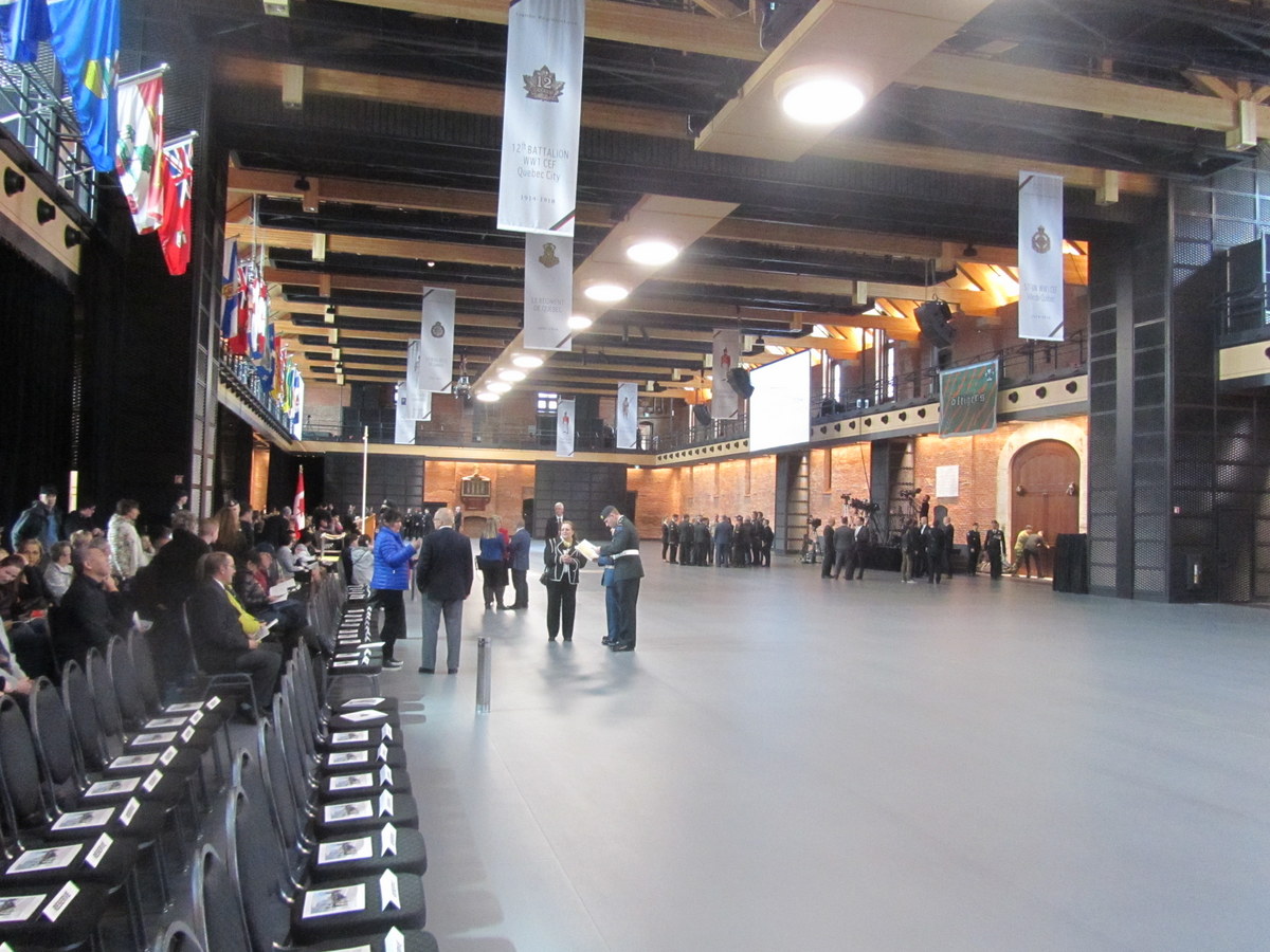Inside view of the refurbished Quebec city armoury